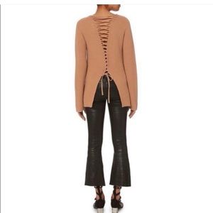 A.L.C. Markell Lace-Up Back Camel Sweater size M.